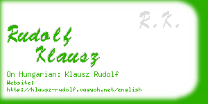 rudolf klausz business card